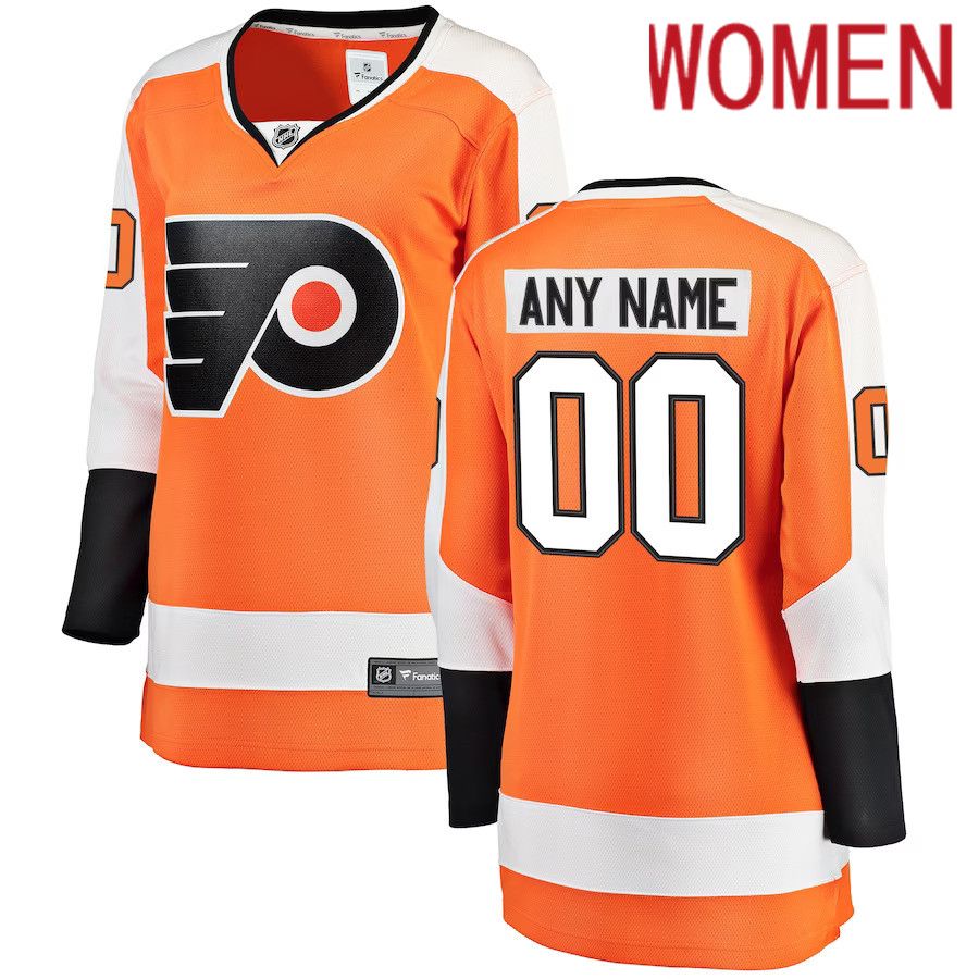 Women Philadelphia Flyers Fanatics Branded Orange Home Breakaway Custom NHL Jersey